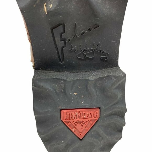 John Fluevog Womens Moto Boots Brown Cuban Heels Round Toe Mid Calf Side Zip 5 - Picture 7 of 9